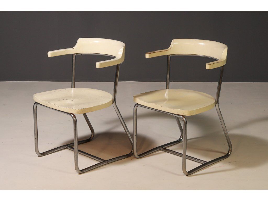 Bauhaus Armchairs Model K 16 By Robert Slezák, 1930s photo for sale
