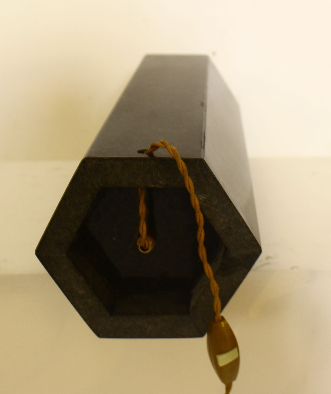 Large Hexagonal Black Marble Lamp In The Style Of Jules Wabbes photo for sale
