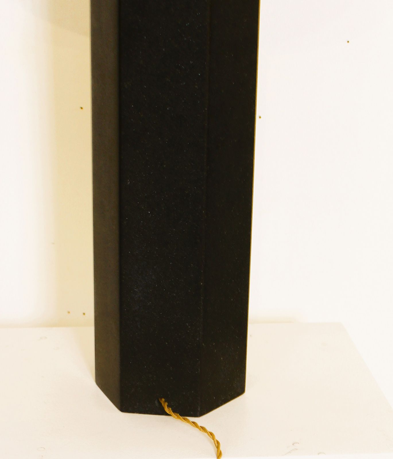 photo furniture Large Hexagonal Black Marble Lamp In The Style Of Jules Wabbes