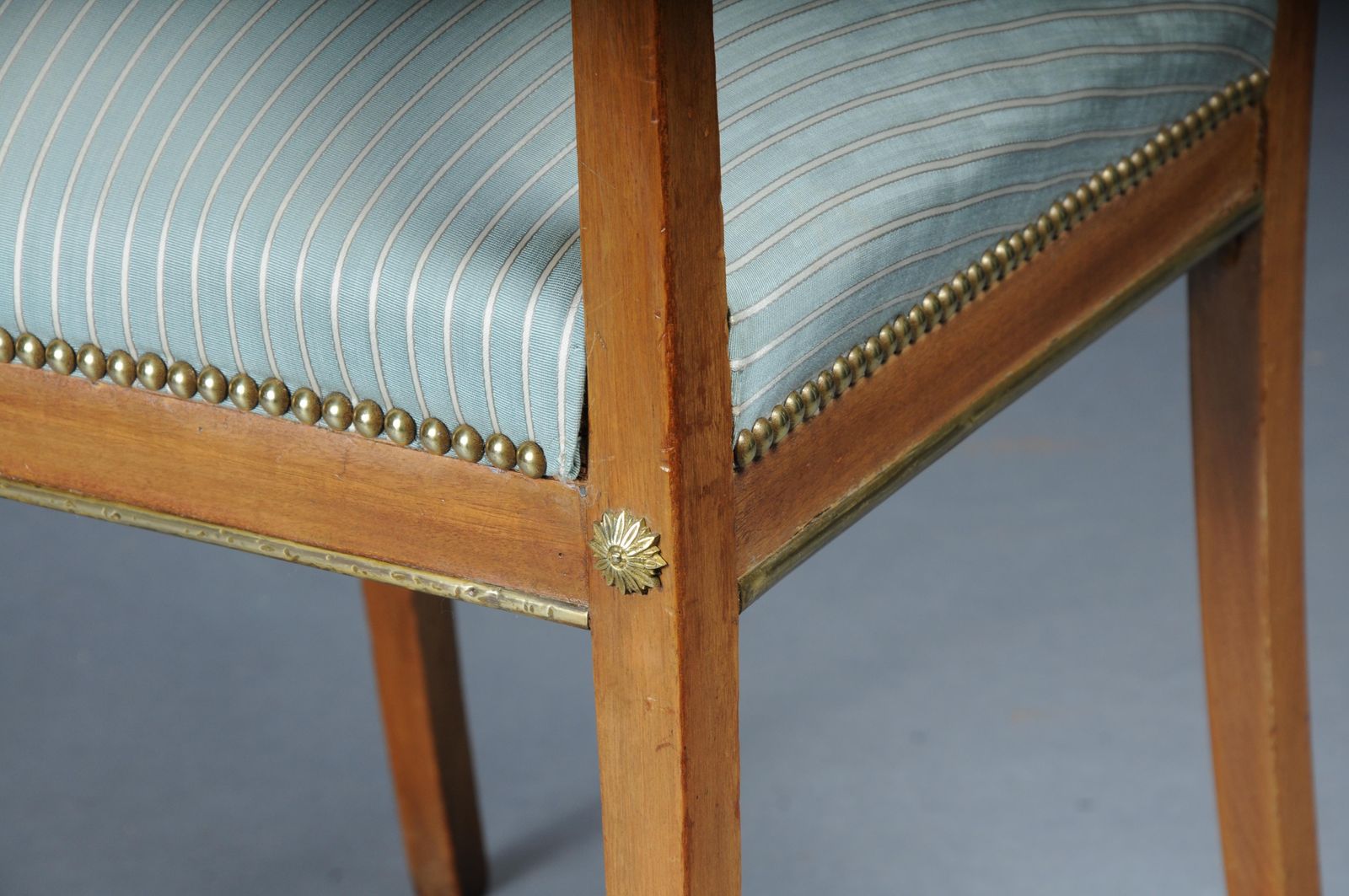 photo buy Antique Classic Empire Armchair Mahogany With Brass, Paris.