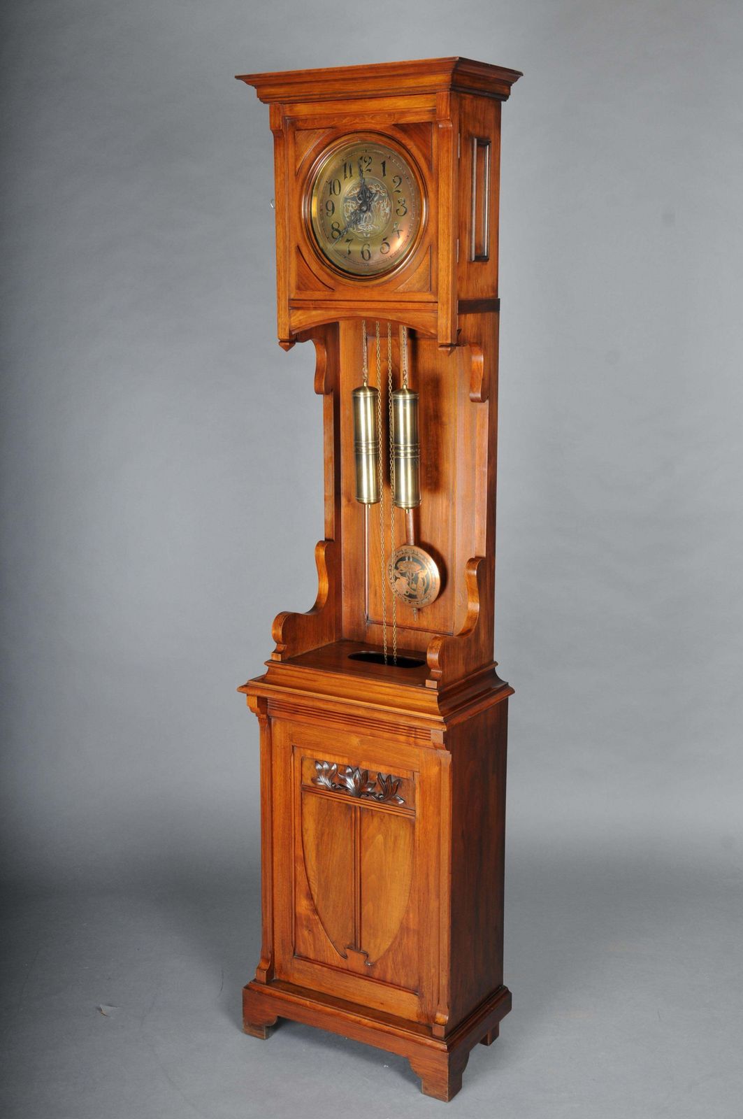 Antique Art Nouveau Grandfather Clock, Mahogany Germany, 1900 photo vintage