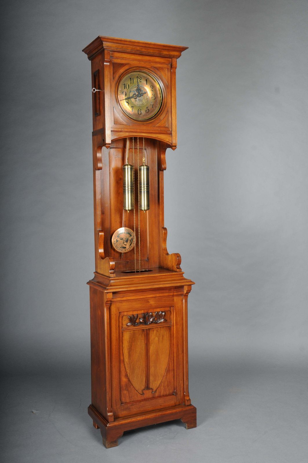 3721.0 Antique Art Nouveau Grandfather Clock, Mahogany Germany, 1900 photo