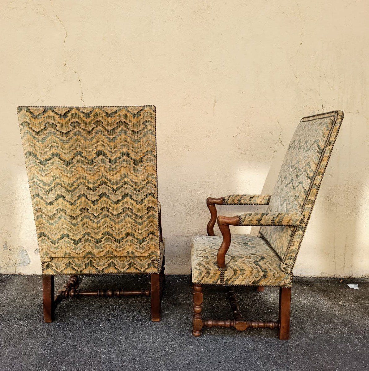 2 Louis XIII Period Armchairs With Tapestry photo for sale