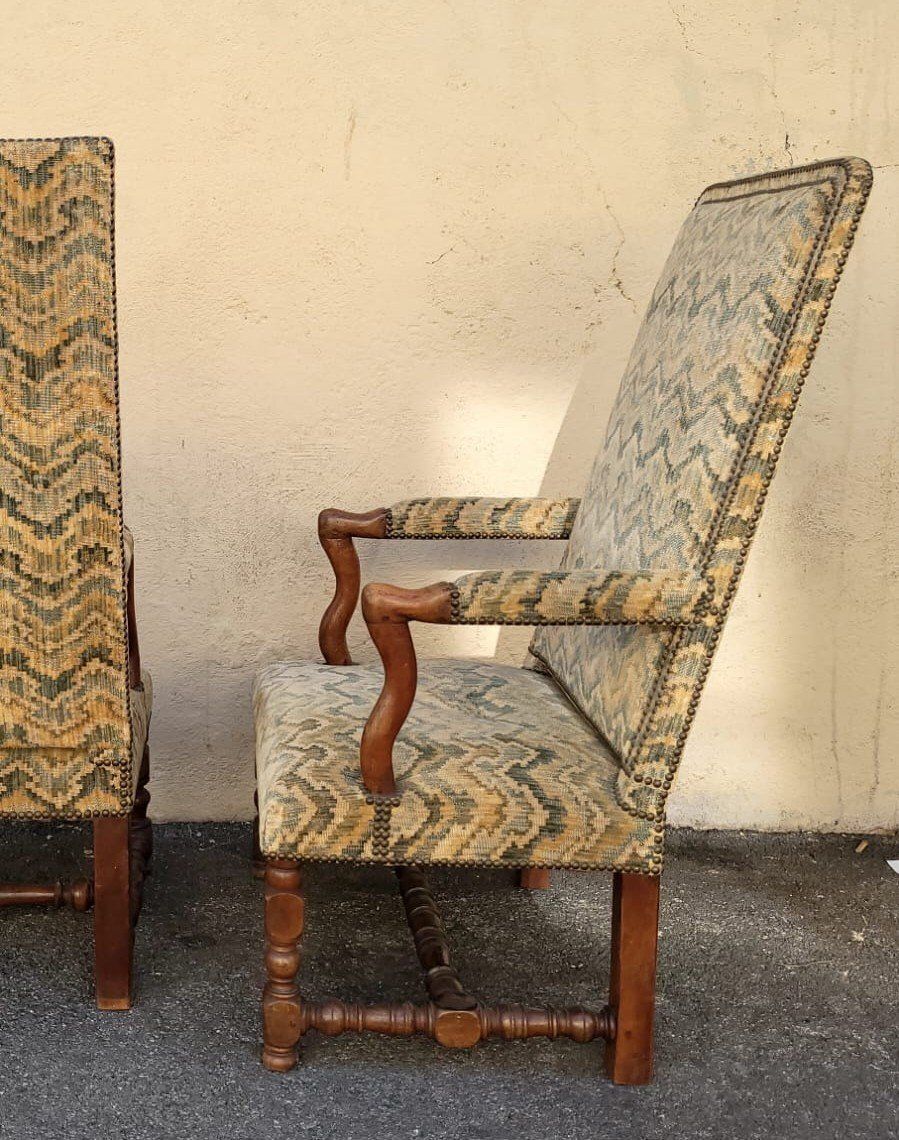800.0 2 Louis XIII Period Armchairs With Tapestry photo