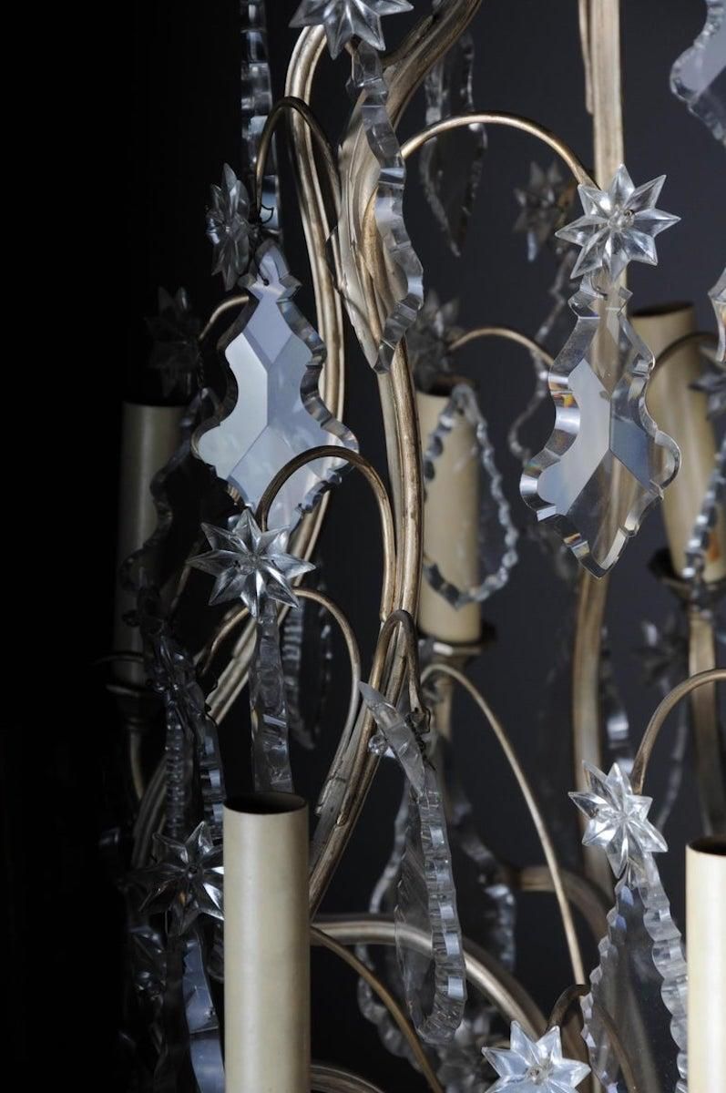 photo furniture 20th Century Baroque Crystal Chandelier, Silver, Circa 1920