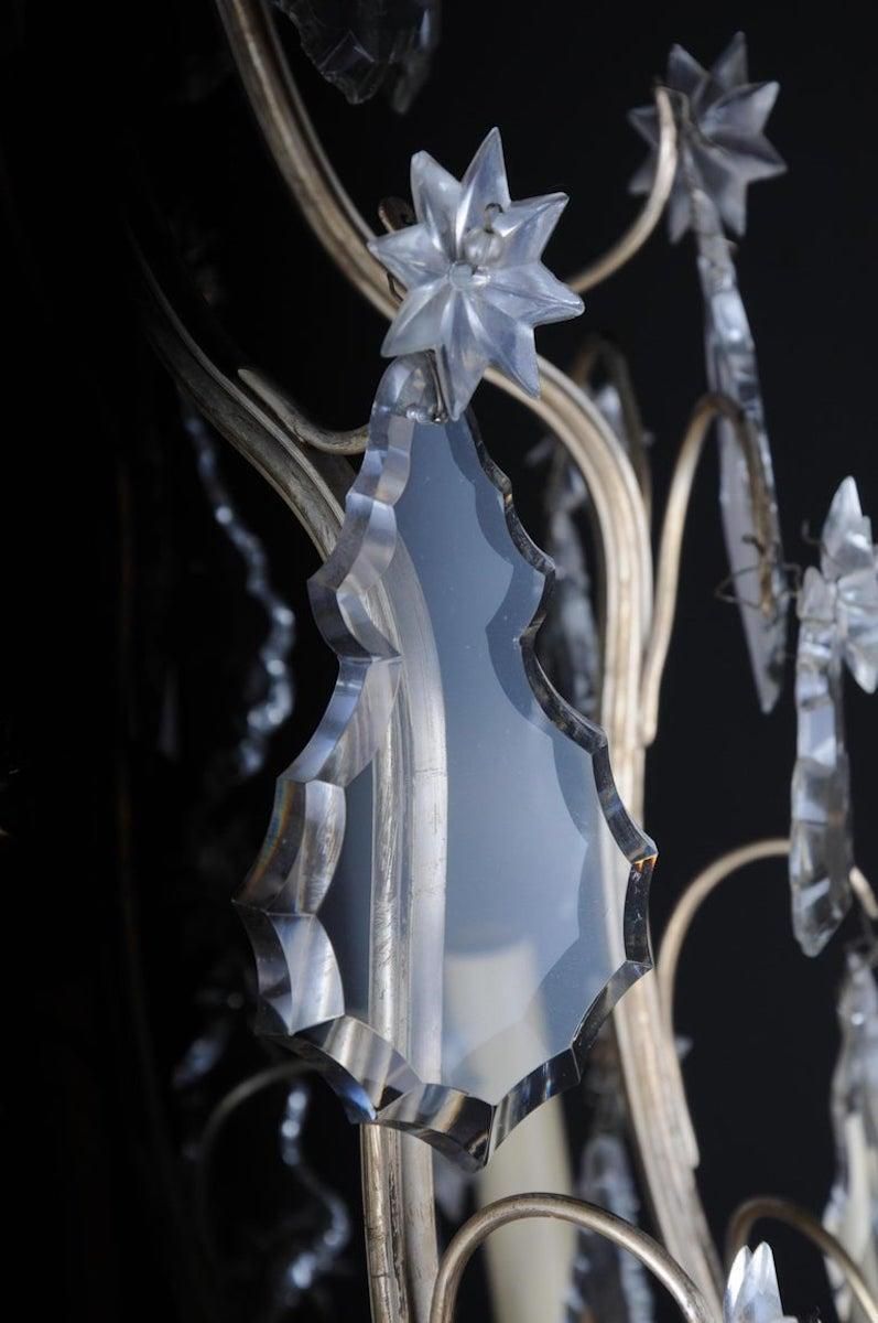 photo vinterior 20th Century Baroque Crystal Chandelier, Silver, Circa 1920