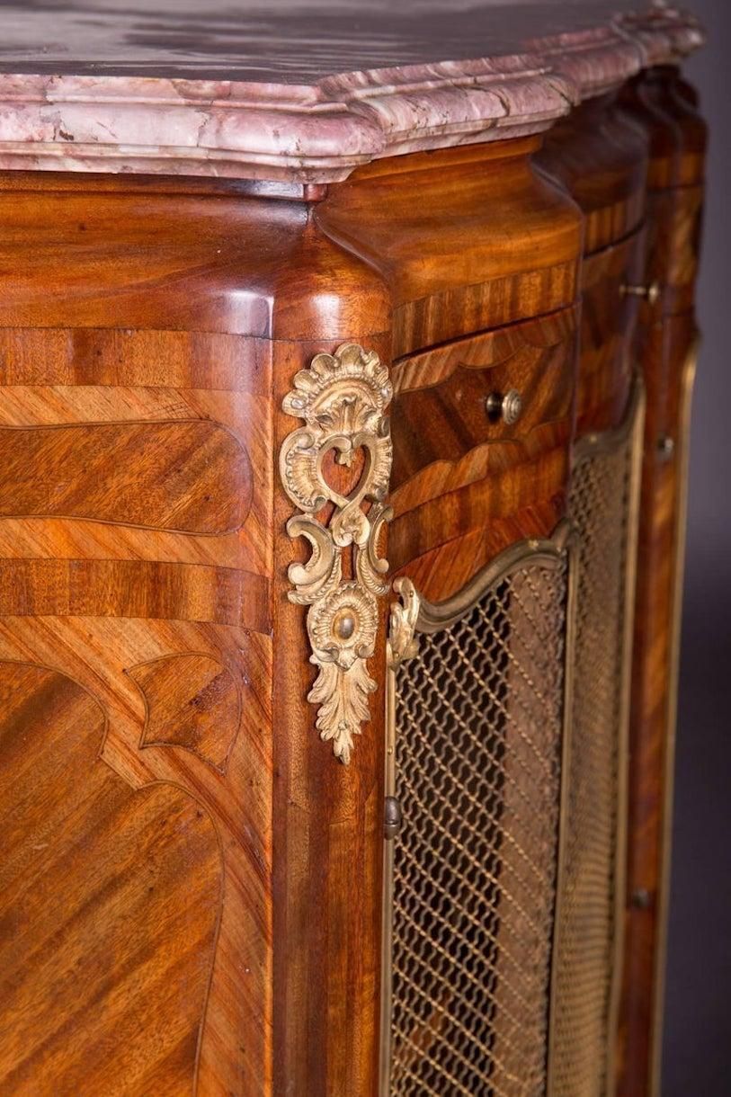 19th Century Napoleon III Rosewood Curved Legs Side Cabinet Commode photo Furniture