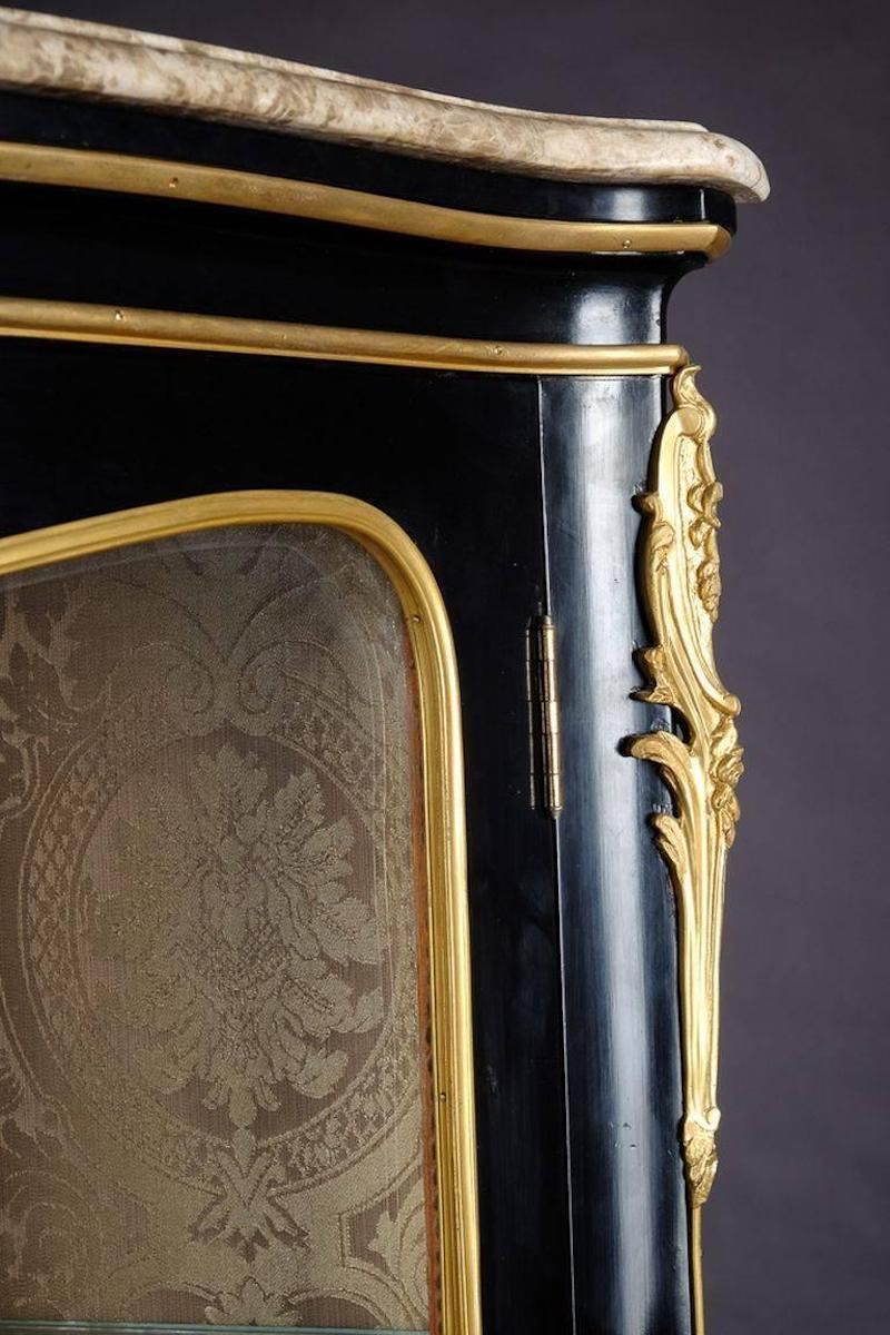 20th Century Louis XV Style Piano Black Corner Vitrine photo buy