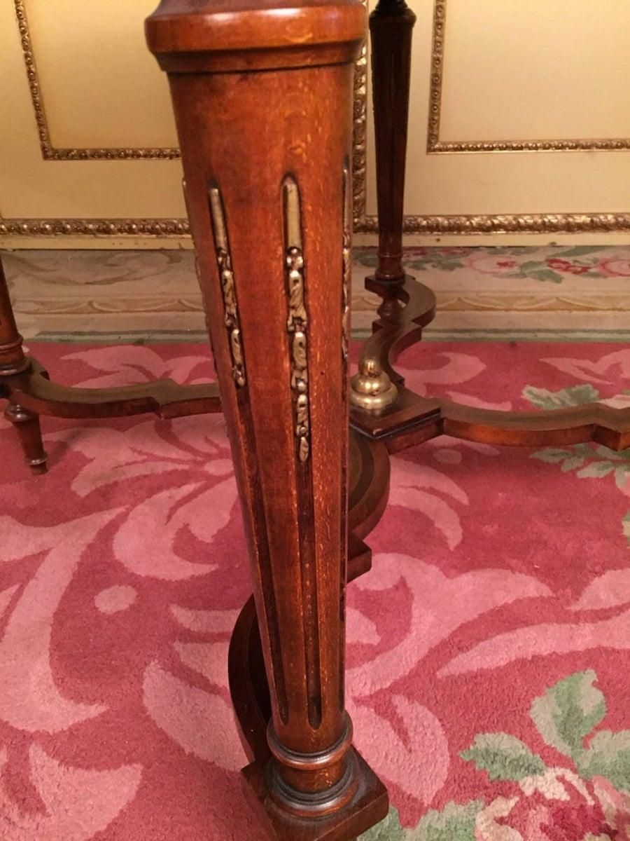 19th Century Marquetry Salon Table Louis XVI With Noble Veneer photo vinterior