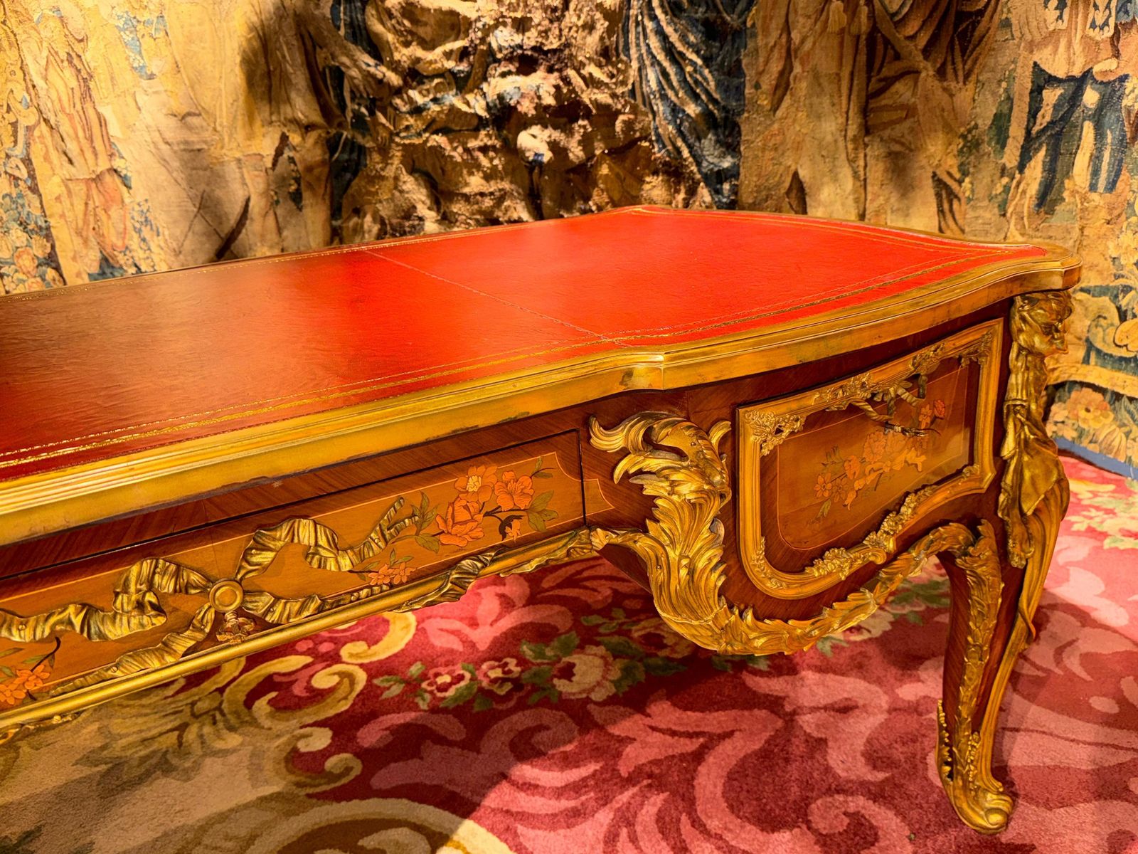 photo for sale Impressive Louis XV Style Bureau Plat/Writing Desk, After Riesener & J.Oeben