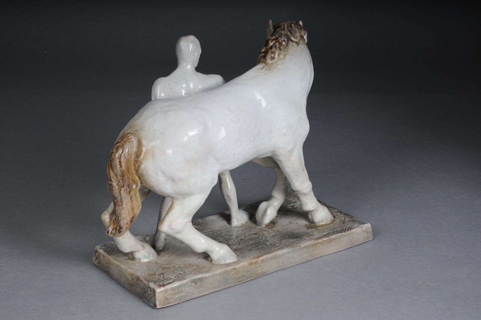 Ceramic Figure. The Horse Tamer By Else Bach For The Karlsruhe Majolika. Germany photo 1675.0