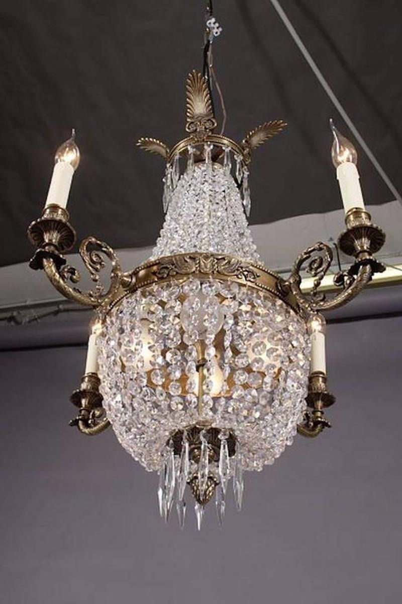 20th Century Biedermeier Style Basket Chandelier photo furniture