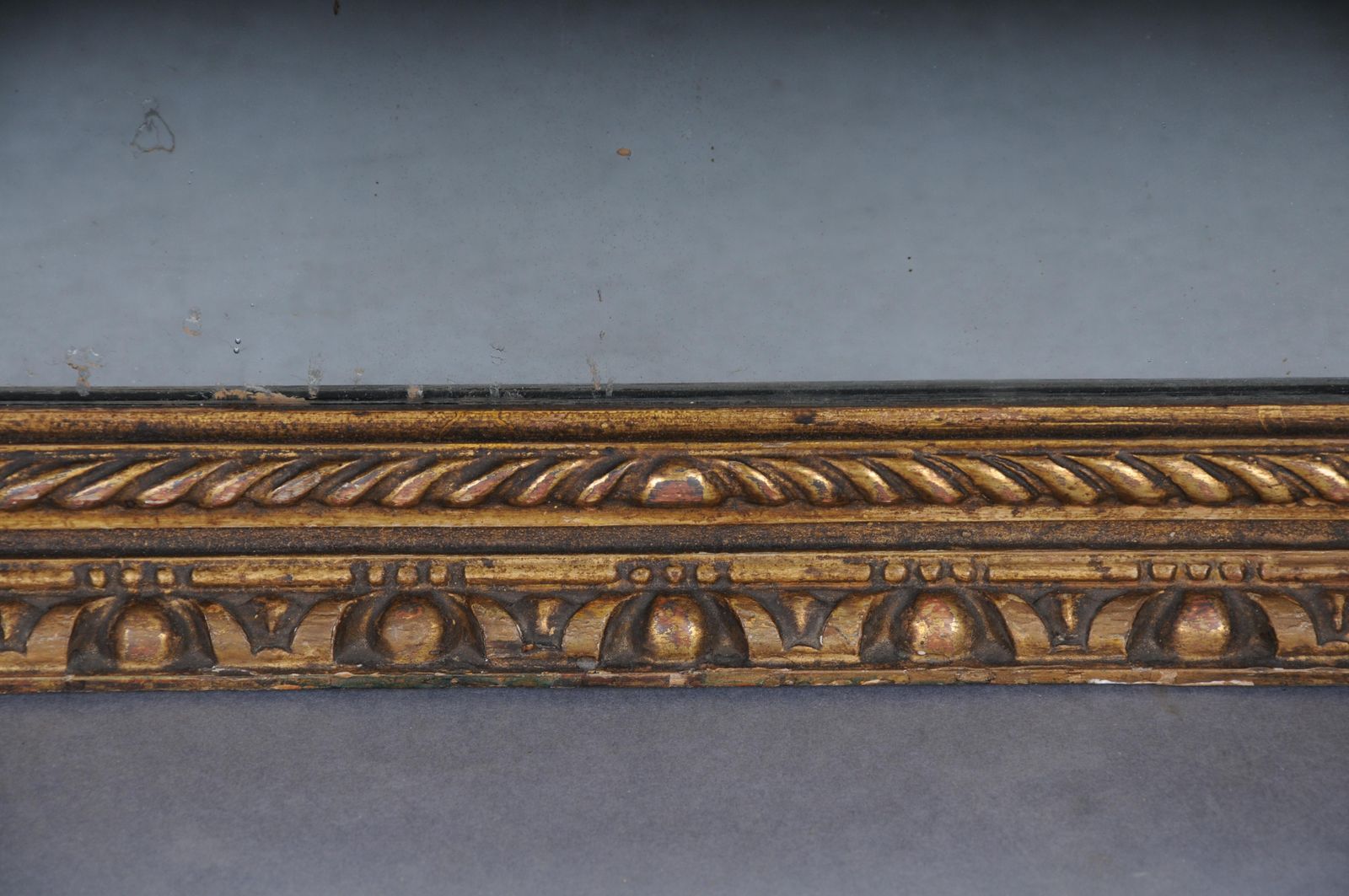 Classic Antique French Trumeau Mirror With Harbor Landscape With Sailing Ships photo vintage