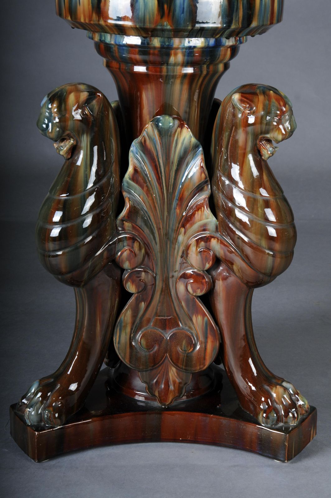 Clement Massier (1857 1945) Majolica Flower Vase/Column Vase, France photo buy