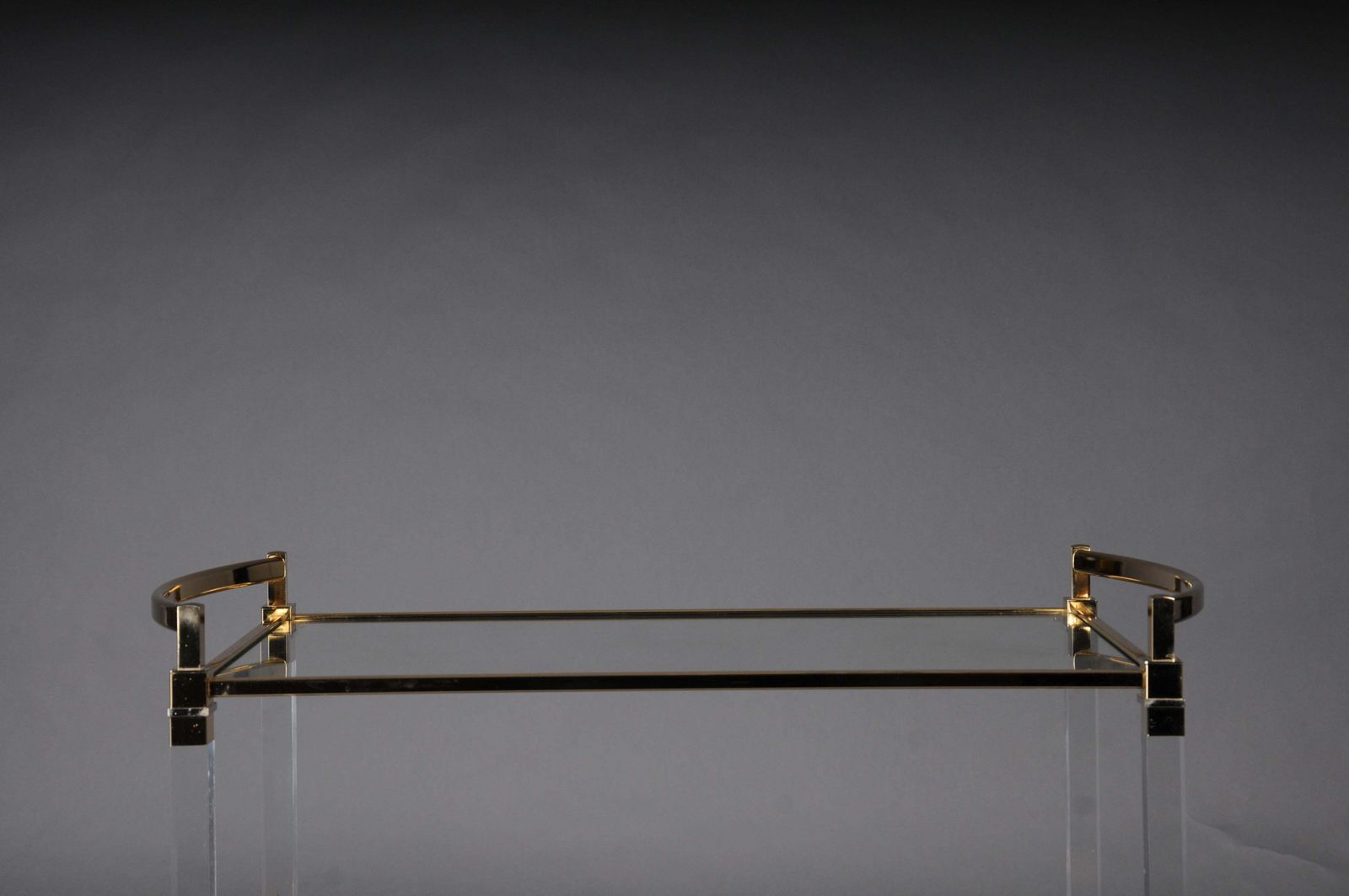 Vintage Bar Table/Serving Table Made Of Acrylic, Brass And Glass, Italy photo for sale