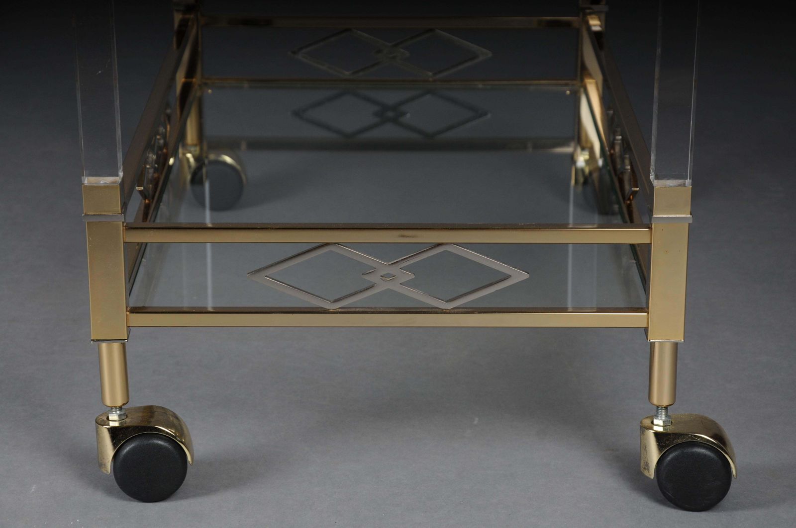 photo buy Vintage Bar Table/Serving Table Made Of Acrylic, Brass And Glass, Italy