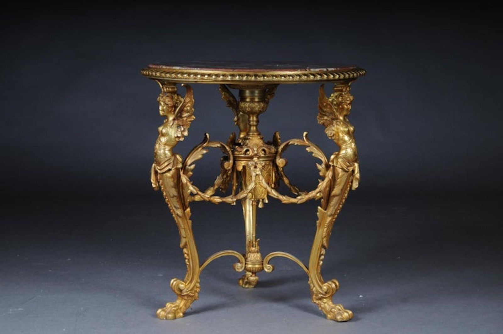 Empire Splendid French Saloon Table, Bronze Gilt photo Furniture