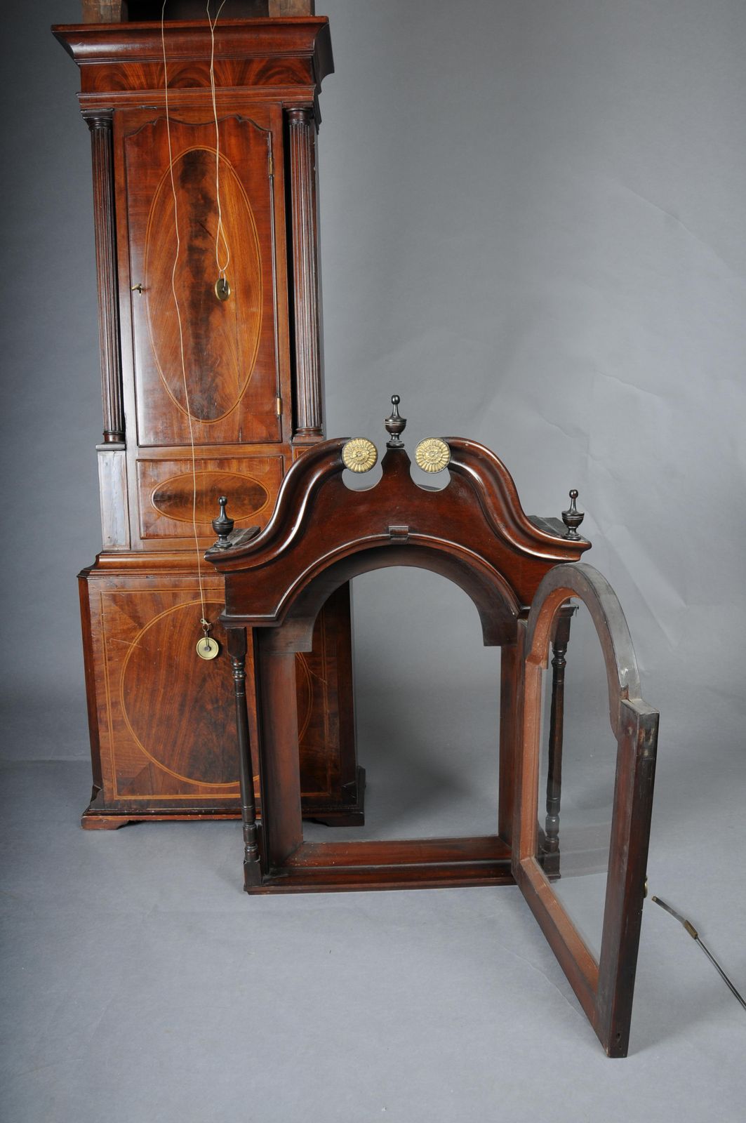 photo for sale Masterful Antique English Grandfather Clock, Mahogany, 18th Century