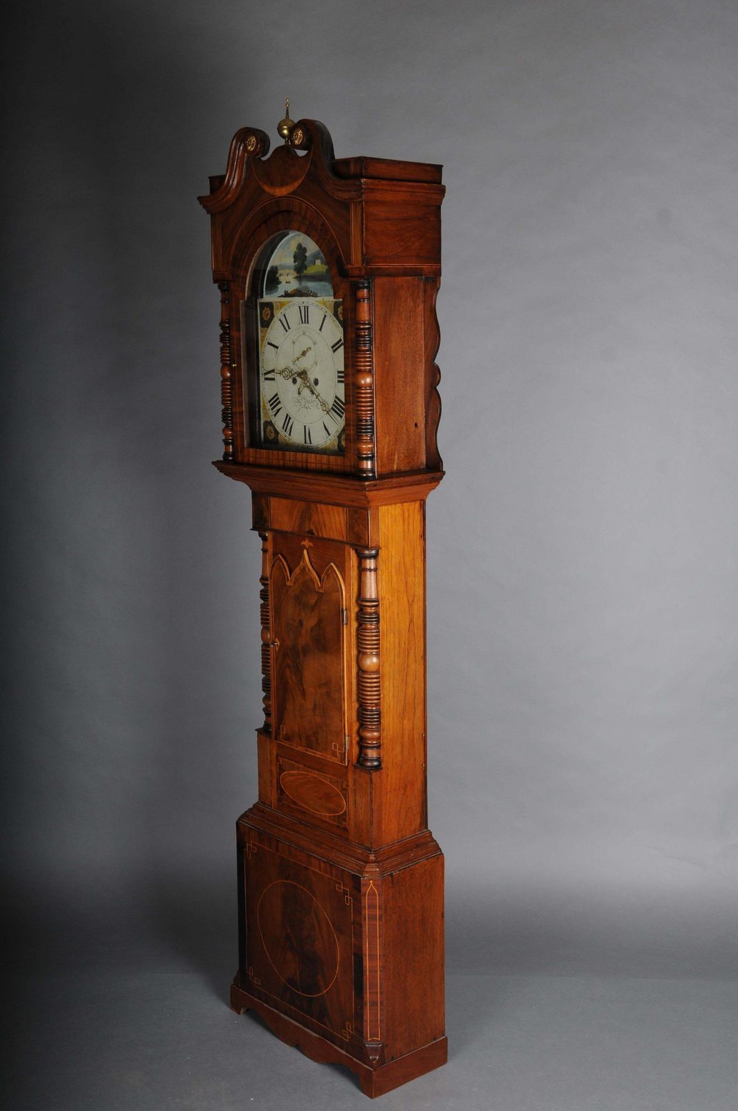 photo buy Unique Antique English Grandfather Clock, Mahogany, 18th Century