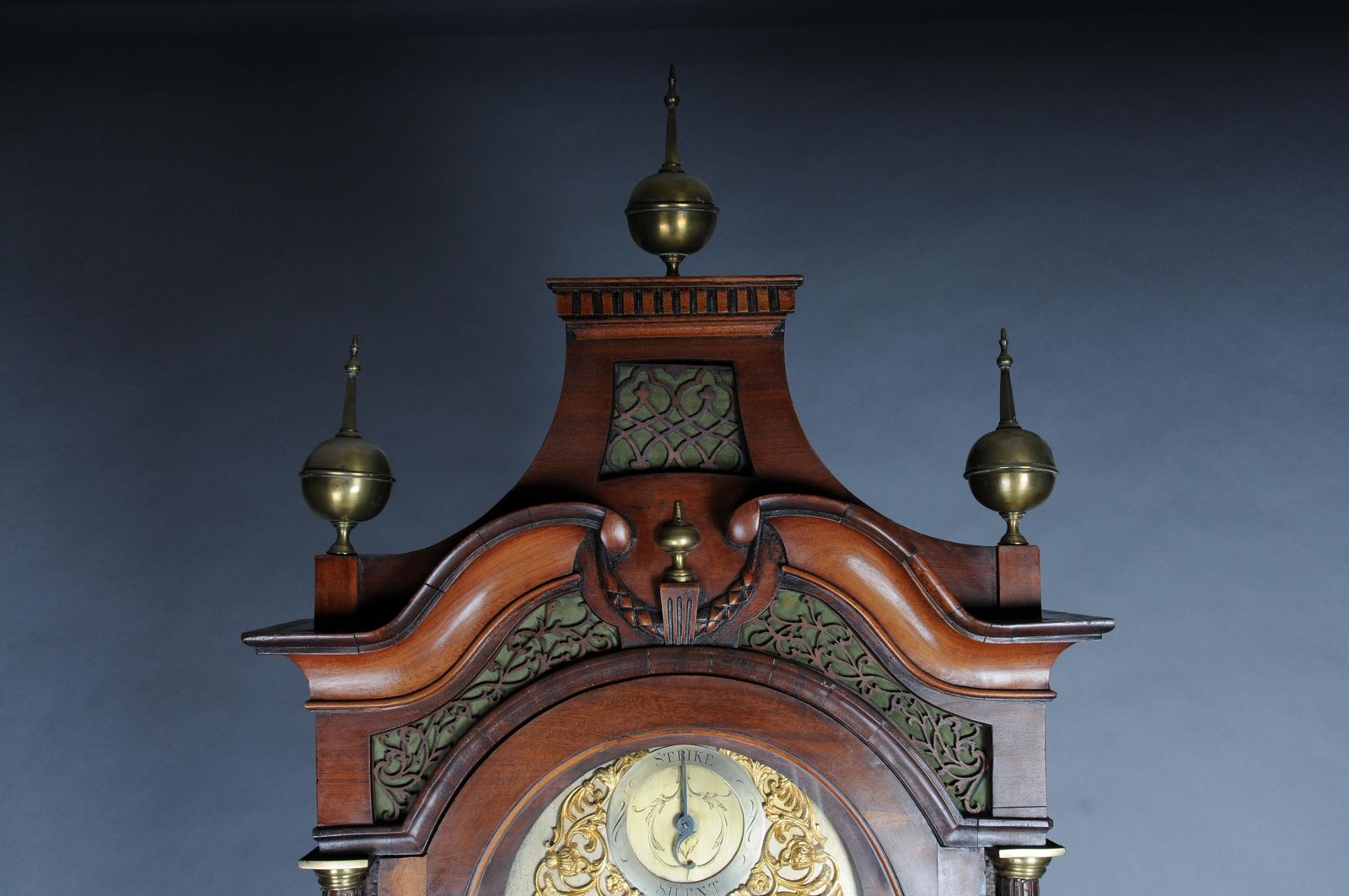 photo for sale Historic Antique English Grandfather Clock, Mahogany, 18th Century.