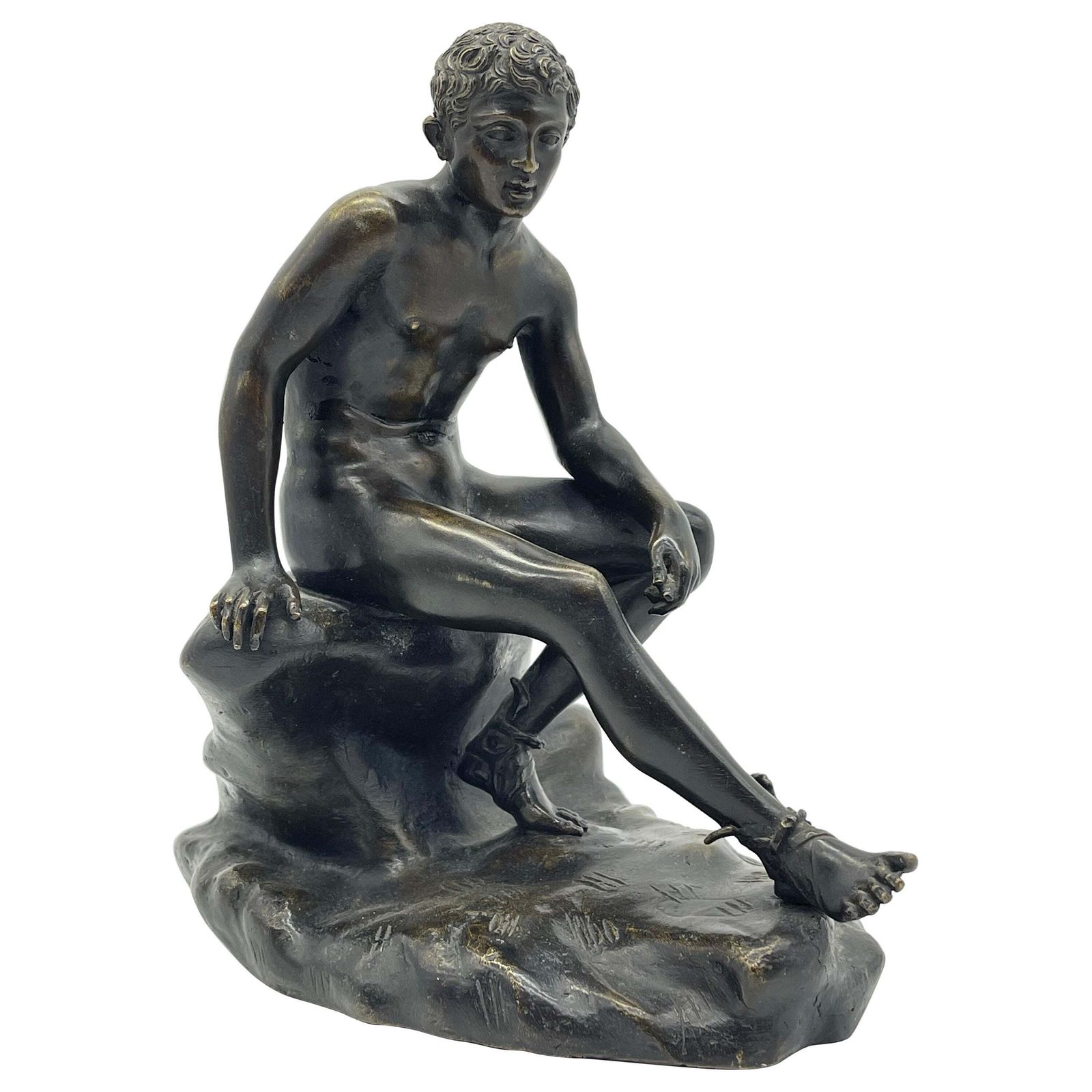 Seated Athletic Bronze Sculpture / Figure Greek   Roman Mythology