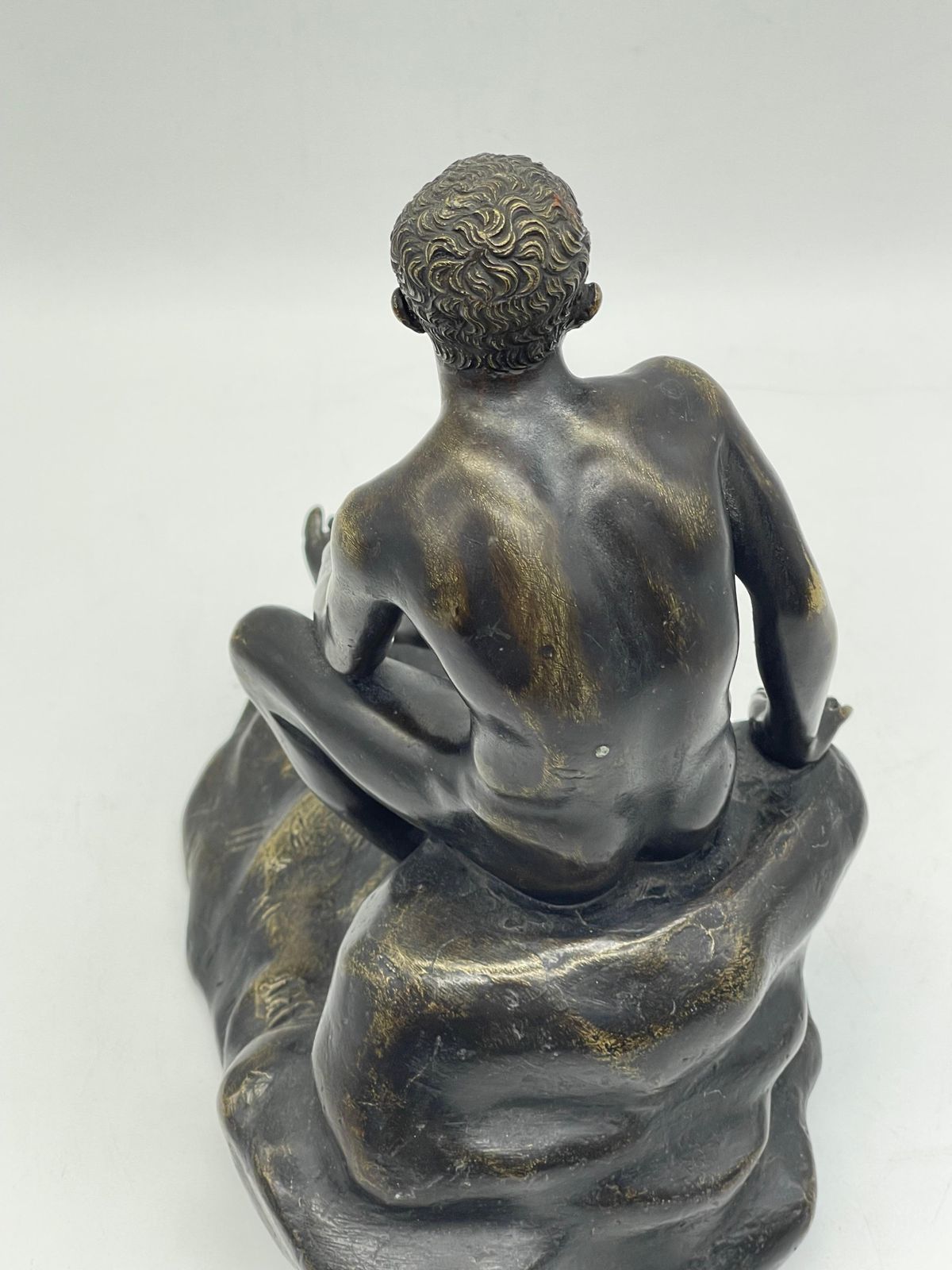 Art Seated Athletic Bronze Sculpture / Figure Greek   Roman Mythology photo