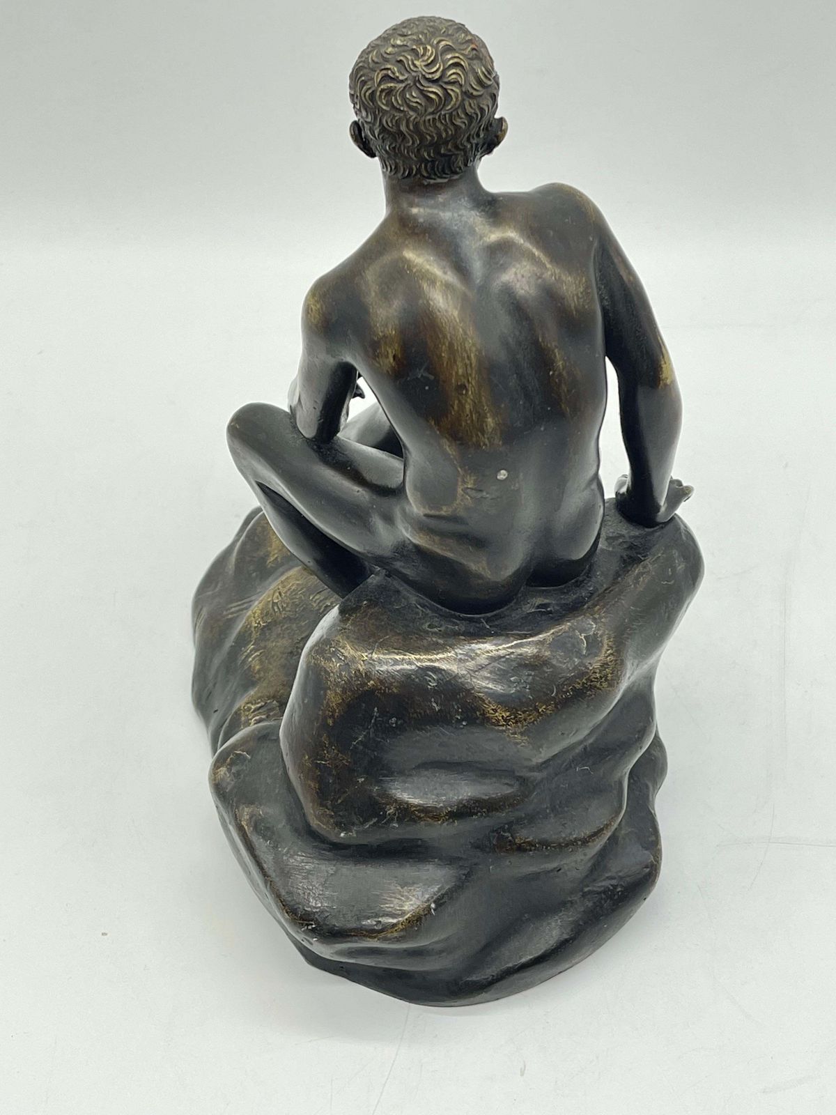 1864.0 Seated Athletic Bronze Sculpture / Figure Greek   Roman Mythology photo