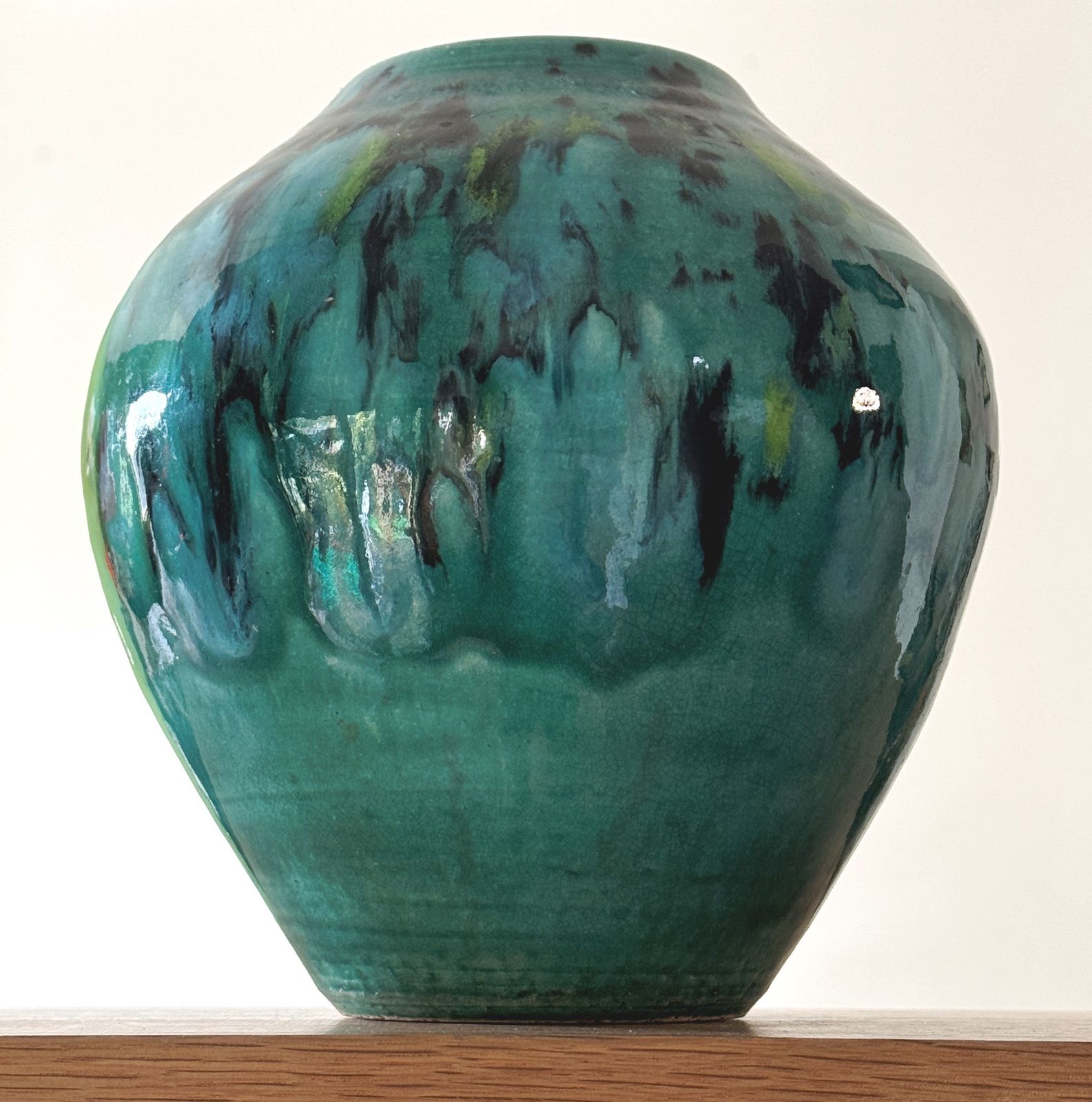 Studio Art Pottery Green Vase photo for sale