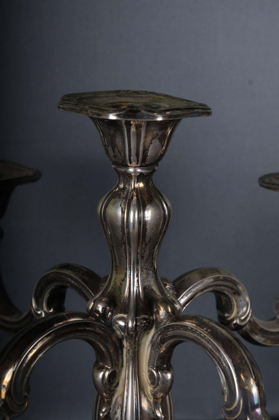 2 High Quality Silver Candlesticks 5 Armed 830 Germany photo for sale