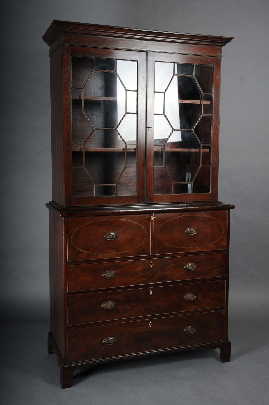 photo furniture 19th Century Antique English Display Secretaire, Mahogany