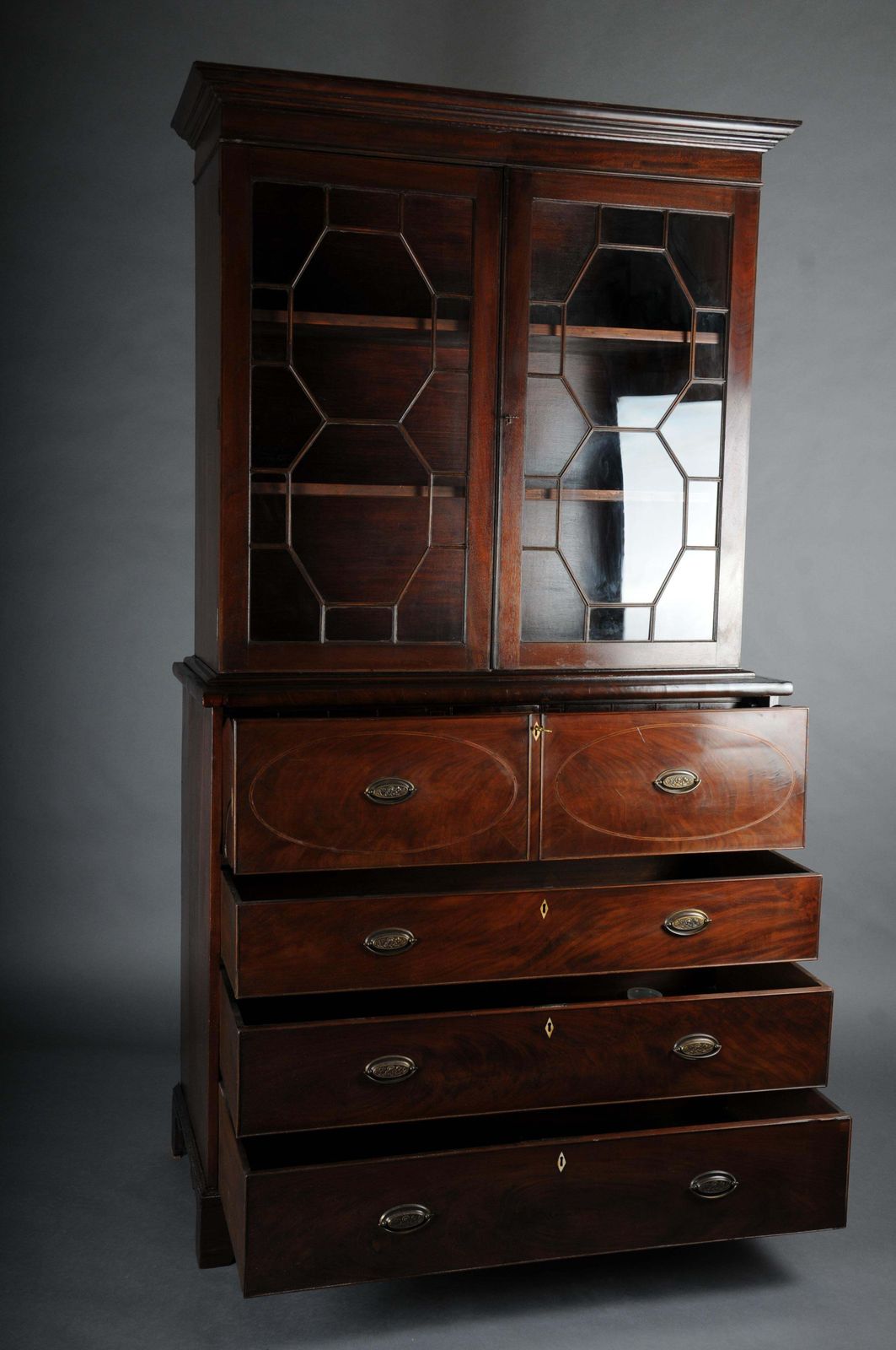 photo for sale 19th Century Antique English Display Secretaire, Mahogany