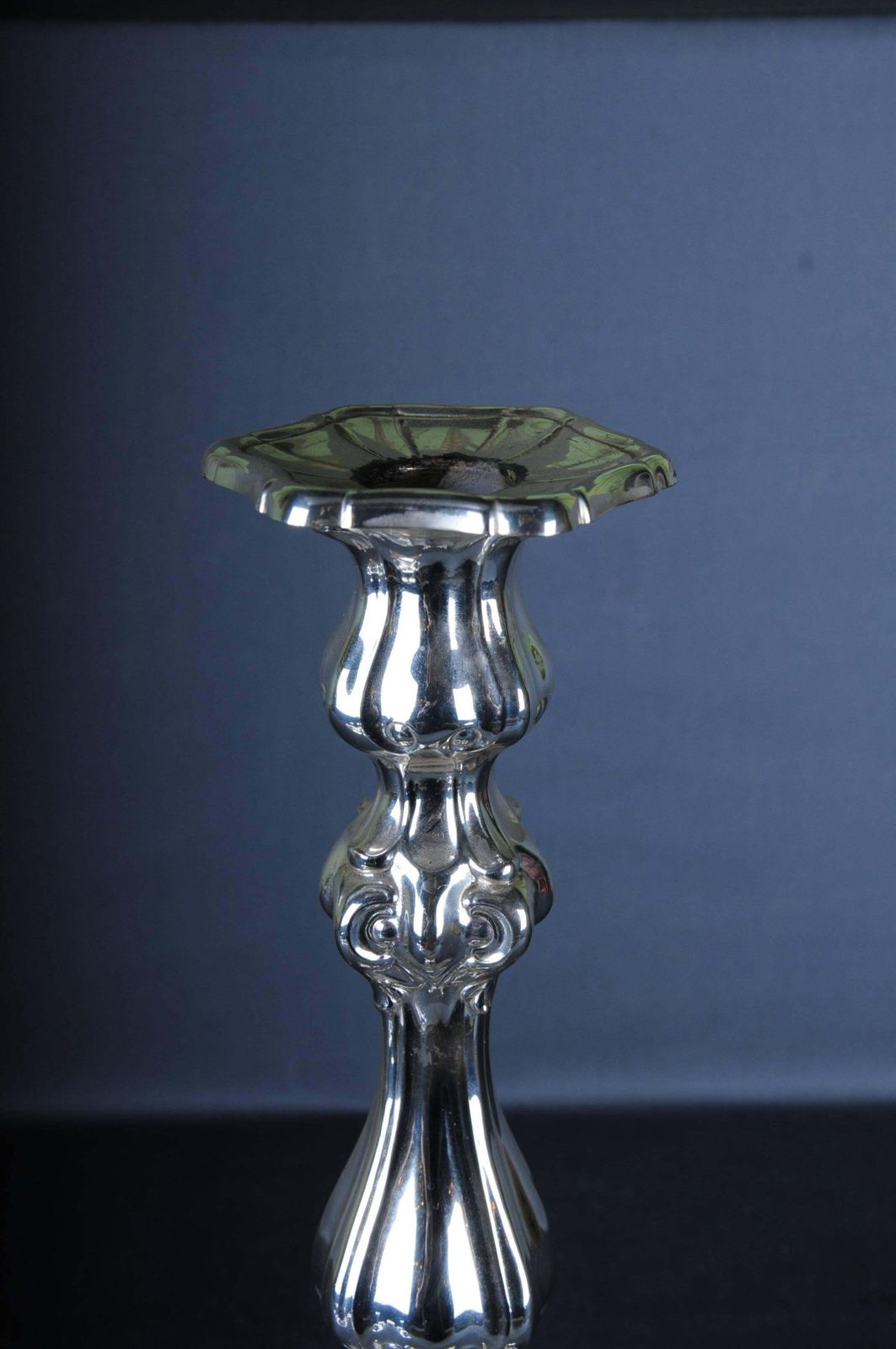 Big Silver Candlestick Baroque 925 Sterling Germany photo furniture