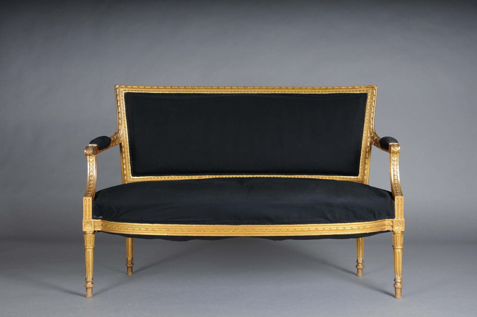 Antique French Salon Canape/Sofa Louis XVI, Gold photo furniture