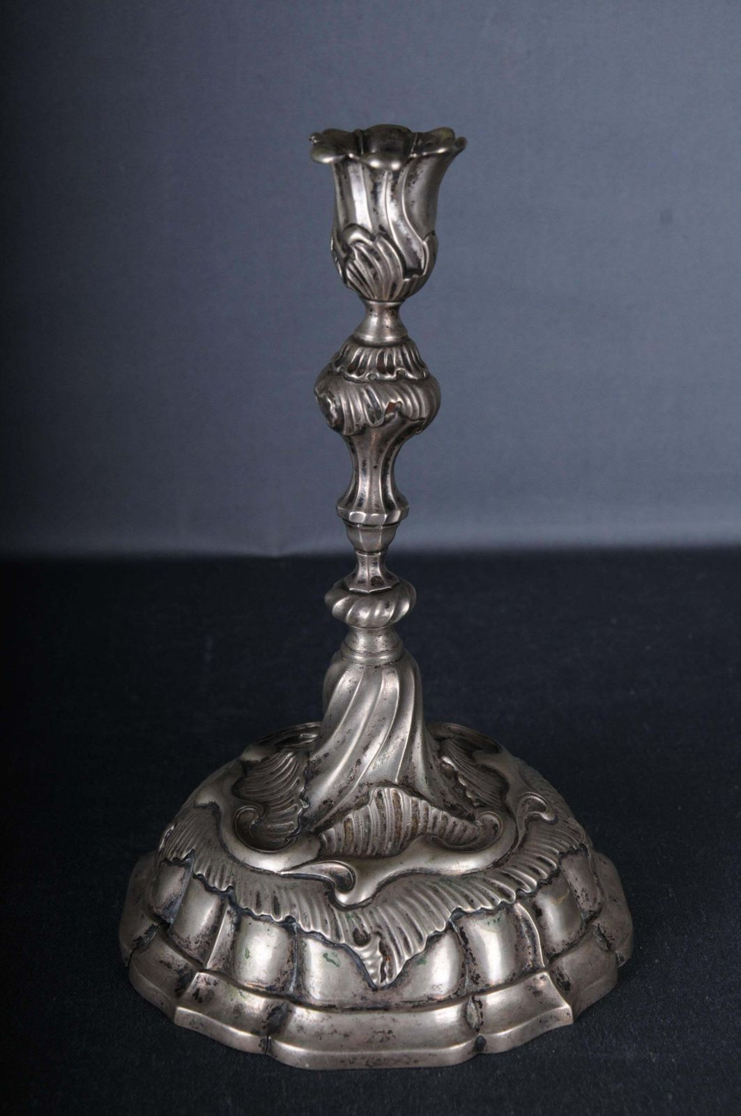 High Quality Antique Candlestick 13 Lot Silver Germany Baroque 1745 photo furniture