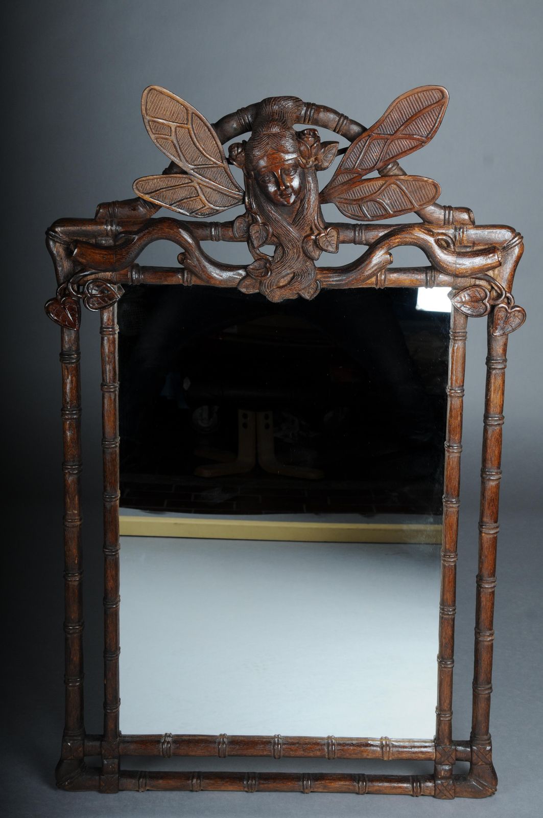 20th Century Impressive French Art Noveau Wall Mirror photo furniture