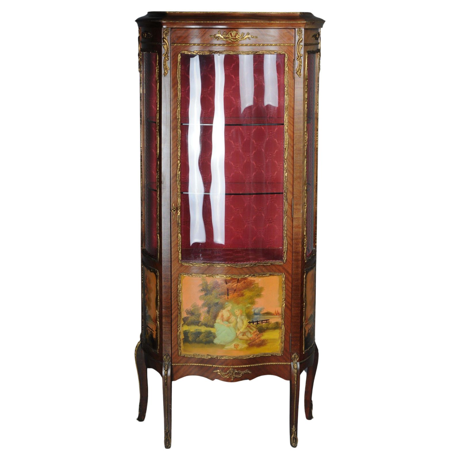 Elegant French Ornamental Display Case, Gilded Bronze, Louis XV