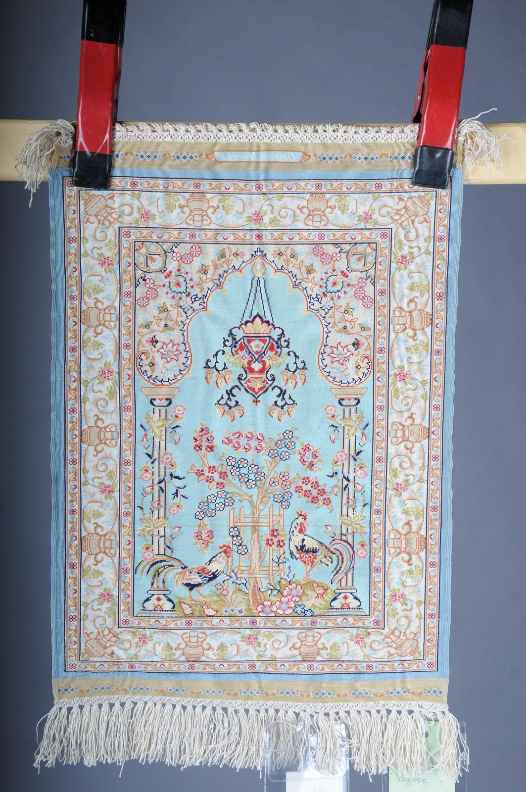 955.0 Royal Ozipek Silk Carpet/Tapestry Hereke Signed, 20th Century. Blue photo