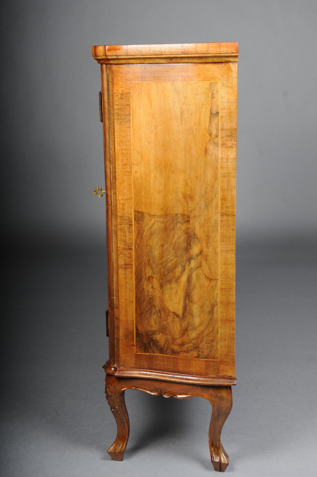 Furniture Beautiful Antique Wall Cabinet/Hall Cabinet, 20th Century. Walnut Root Veneer. photo