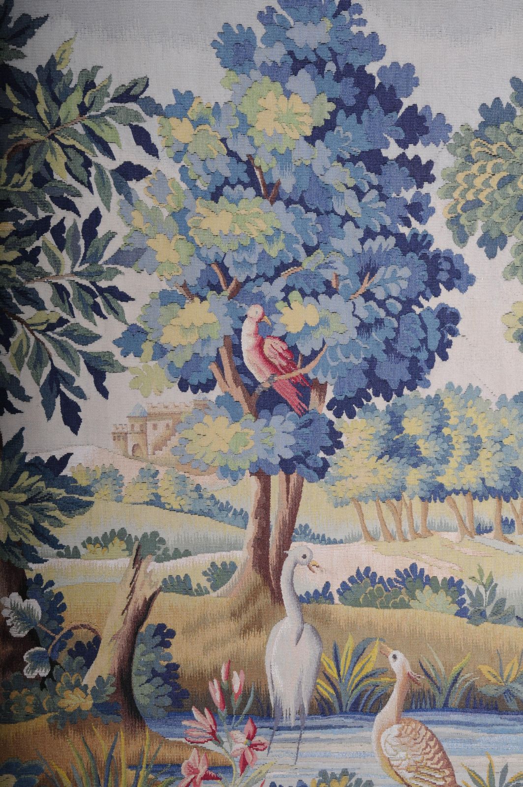 Antique Silk Aubosson Wall Carpet, France Late 19 Century. Verdure Motif, Signed photo for sale
