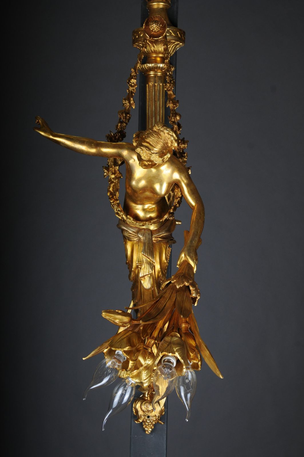 Pair (2) Of Unique French Sconces, Gilt Bronze, Paris, 20th Century photo buy