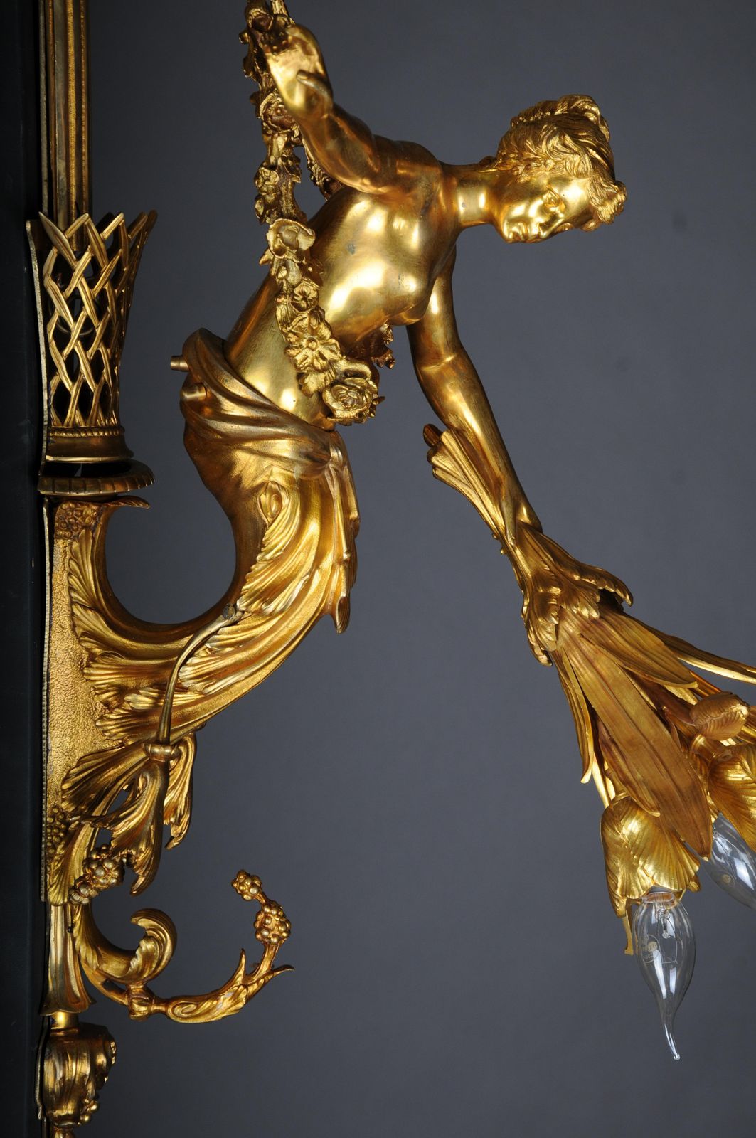 photo buy Pair (2) Of Unique French Sconces, Gilt Bronze, Paris, 20th Century