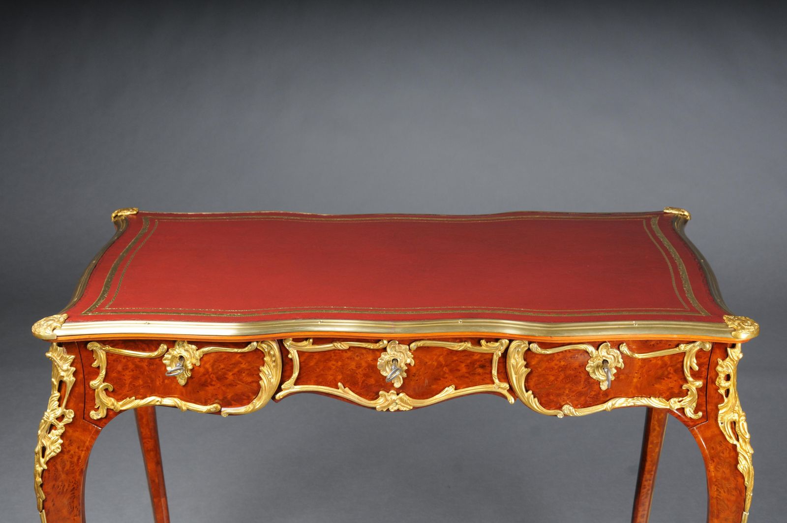 Elegant Veneered Bureau Plat / Desk In Louis XV Style photo buy
