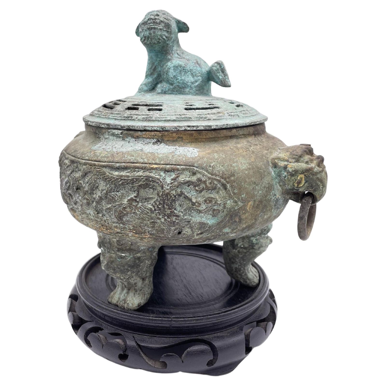 Antique China Bronze Incense Burner photo furniture