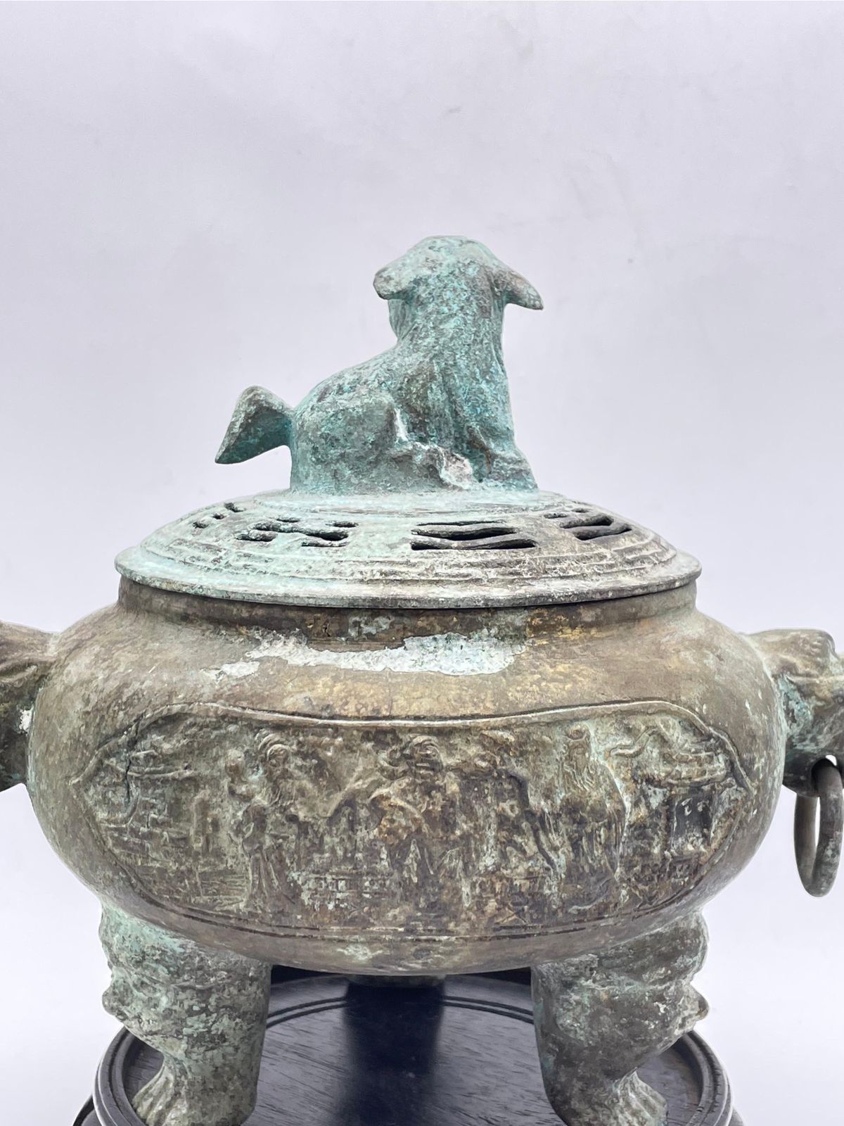 Antique China Bronze Incense Burner photo vintage