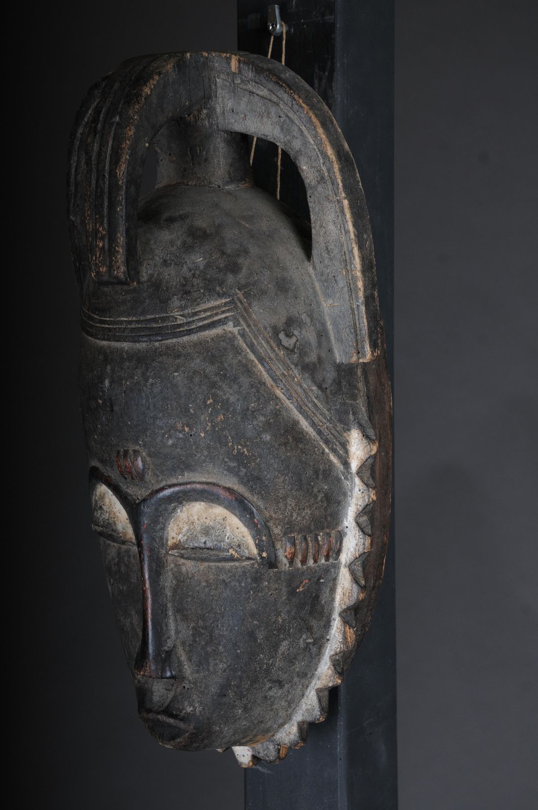 20th Century Antique Carved Wooden Face Mask, African Folk Art. Hangable.Decorat photo buy