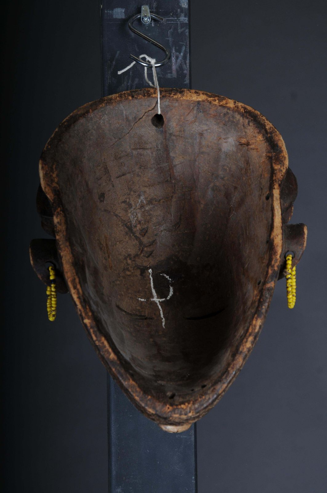 photo for sale 20th Century Antique Carved Wooden Face Mask, African Folk Art. Hangable.Decorat
