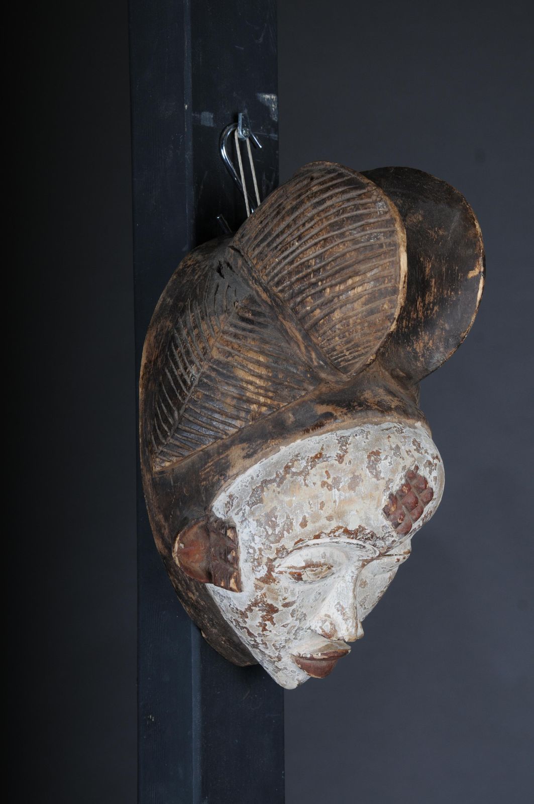 20th Century Antique Carved Wooden Face Mask, African Folk Art. Hangable.Decorat photo buy