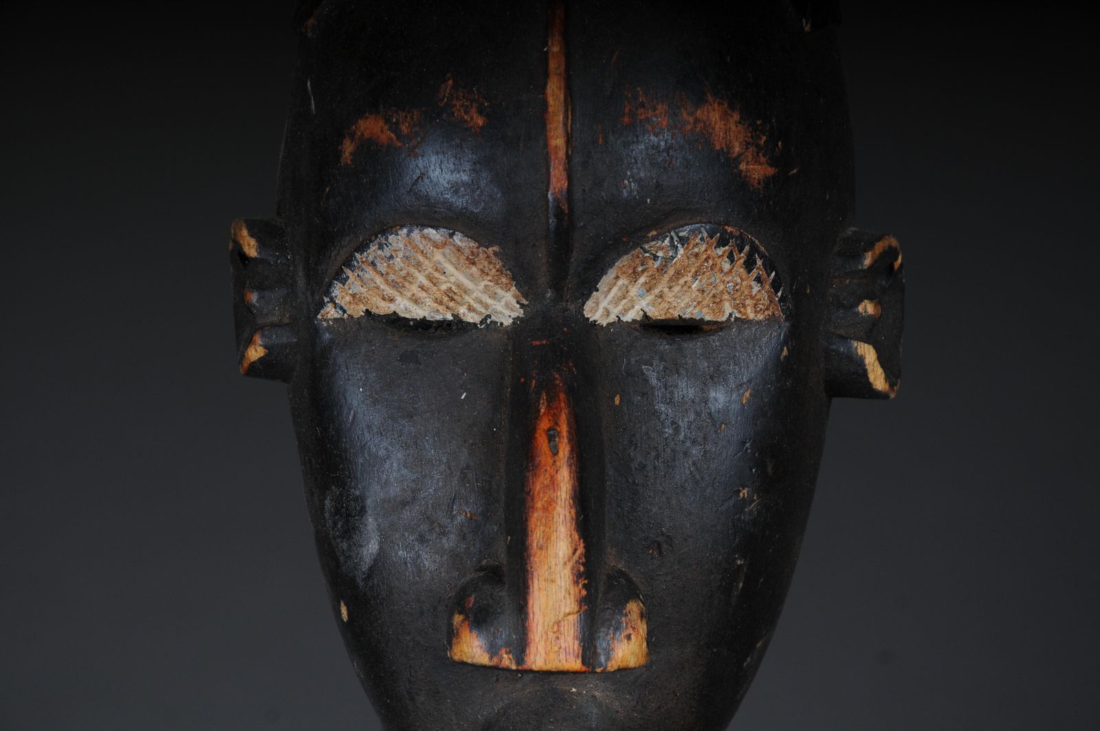 20th Century Antique Carved Wood Mask, African Art photo Art