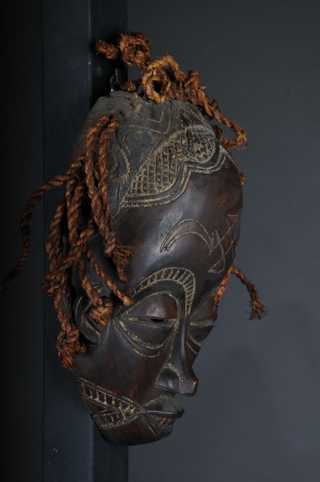 20th Century Antique Carved Wood Mask, African Art photo 532.0