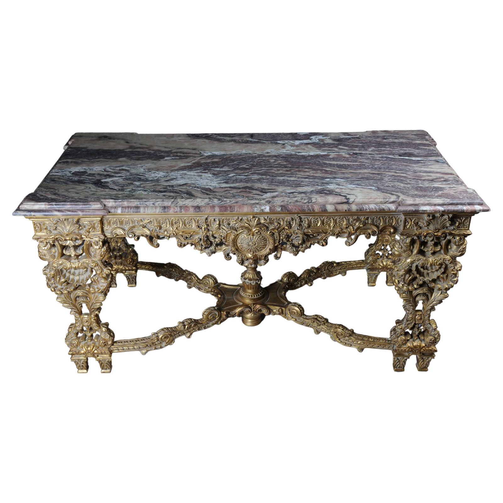 Monumental, Impressive Splendid Salon Table After Francois Linke
